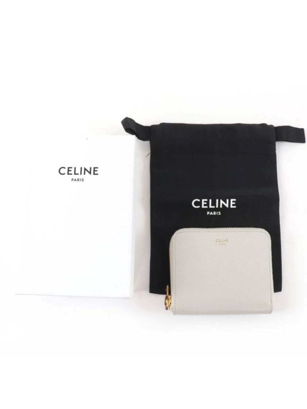 Celine Small Zip Wallet Essential Leather Compact Bifold - Picture 2 of 14